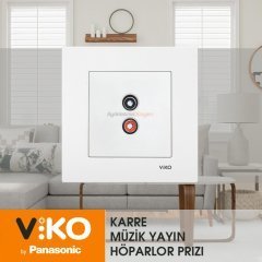 Viko Karre Müzik Yayın Hoparlör Prizi Çerçeveli