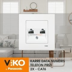 Viko Karre İkili Data İnternet Prizi (rj45 cat5e) (Çerçeve Dahil)
