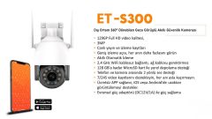 Dis Ortam 360° Dönebilen Gece Görüslü Akilli Güvenlik Kamerasi